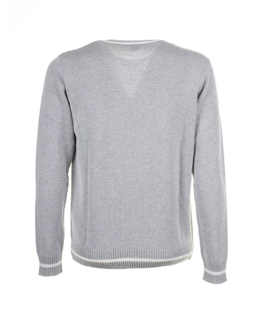 Eleventy Gray Light Crew Neck Sweater for men