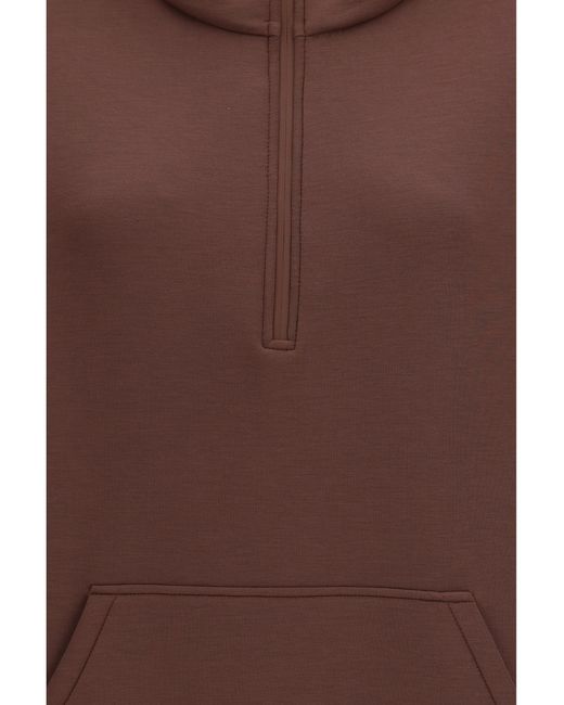 Weekend by Maxmara Brown Radura Hooded Sweatshirt Modal; Polyamide; Elastane Sweatshirts