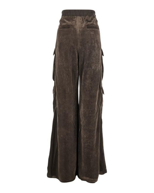 Rick Owens Brown 'Cargo Belas' Cargo Pants With Drawstring Waist And Cargo Pockets