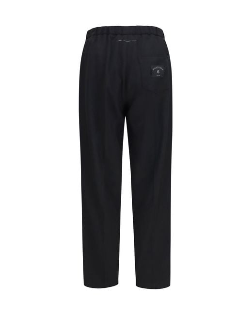 MM6 by Maison Margiela Black Drawstring Straight-Leg Pants for men