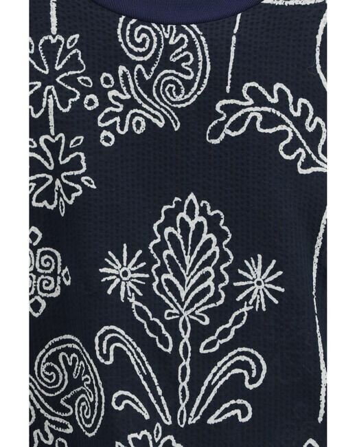 Giorgio Armani Blue Cotton T-Shirt With All Over Pattern for men