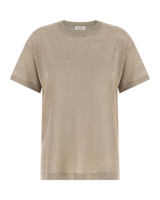 Brunello Cucinelli Natural Linen Cardigan Clothing