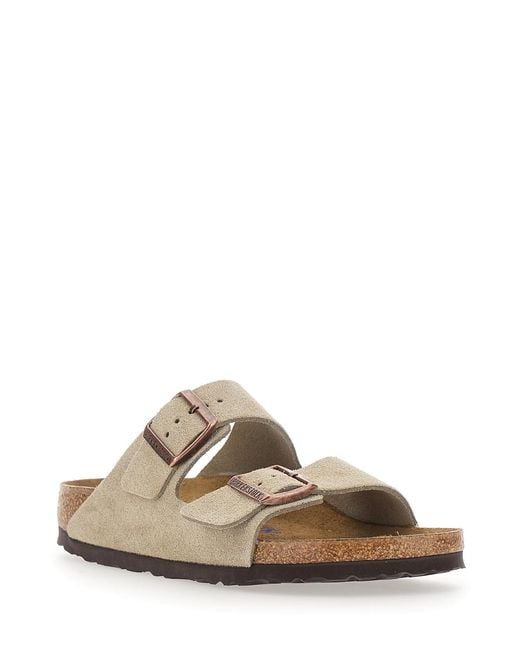 Birkenstock Natural Sandals Arizona Sfb Leve Suede Sole