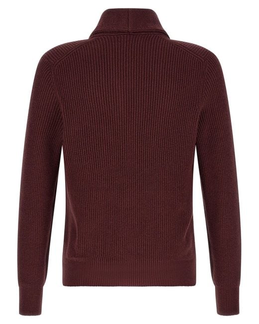 Brunello Cucinelli Purple Cotton Cardigan Clothing for men