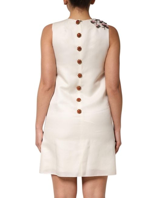 Dolce & Gabbana White Multicolor Crystal Embellished A