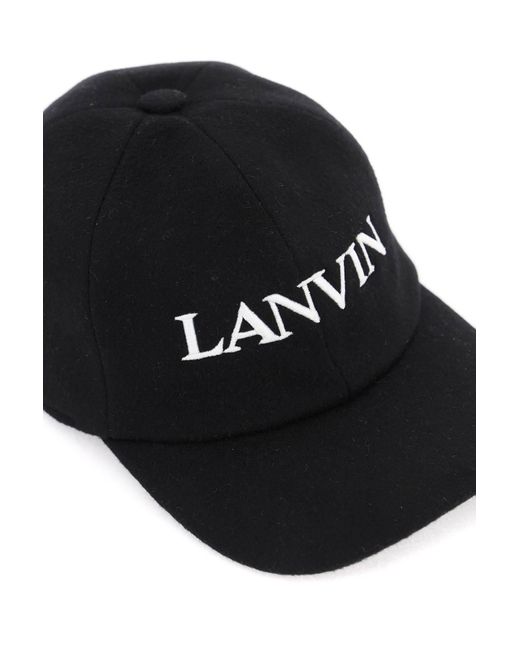 Lanvin Black Wool Cashmere Baseball Cap