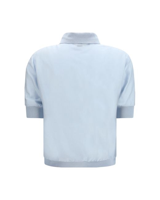 Jacob Cohen Blue Short-Sleeve Blouse Wool Ovis Aries; Silk Shirt