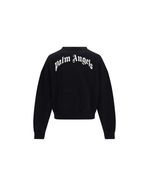 Palm Angels Black Cotton Sweatshirt for men