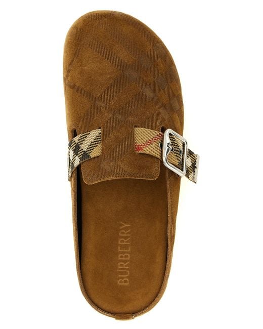 Burberry Brown Leather Clogs Shoe