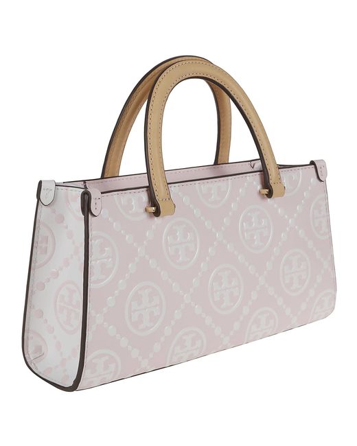 Tory Burch Multicolor T Monogram Contrast Embossed E/W Small Tote