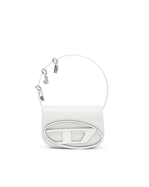 DIESEL White Leather Shoulder Bag 1Dr Charms