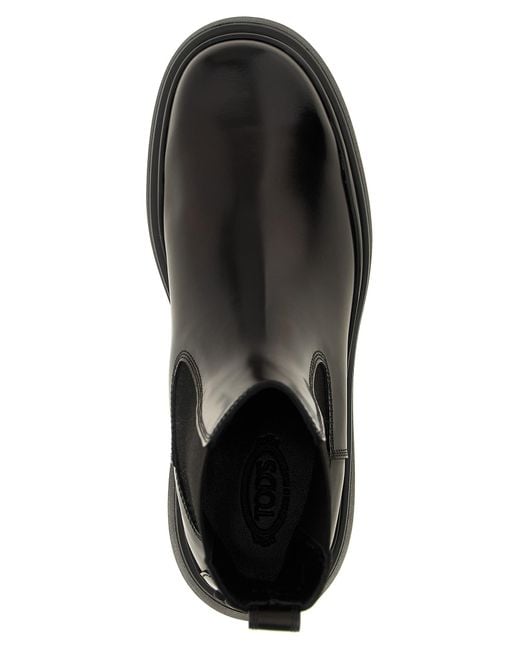 Tod's Black Chelsea Ankle Boots