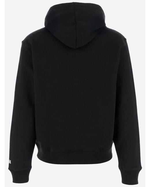 Amiri Black Cotton Sweatshirt With Hood And Contrasting Logo Detail for men