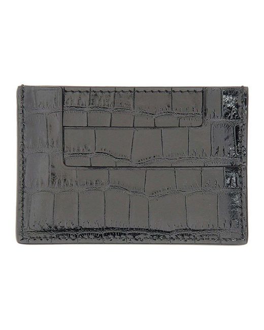 Tom Ford Gray Card Holder With Logo