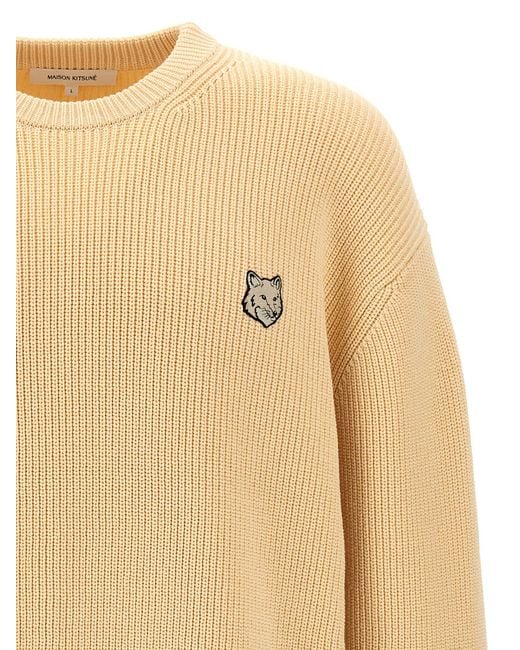 Maison Kitsuné Natural 'Bold Fox Head' Sweater for men