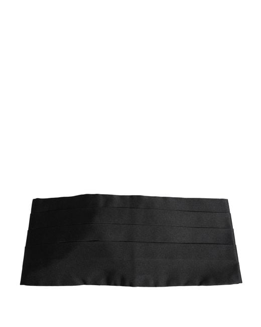 Dolce & Gabbana Black Silk Wide Belt Waist Cummerbund for men