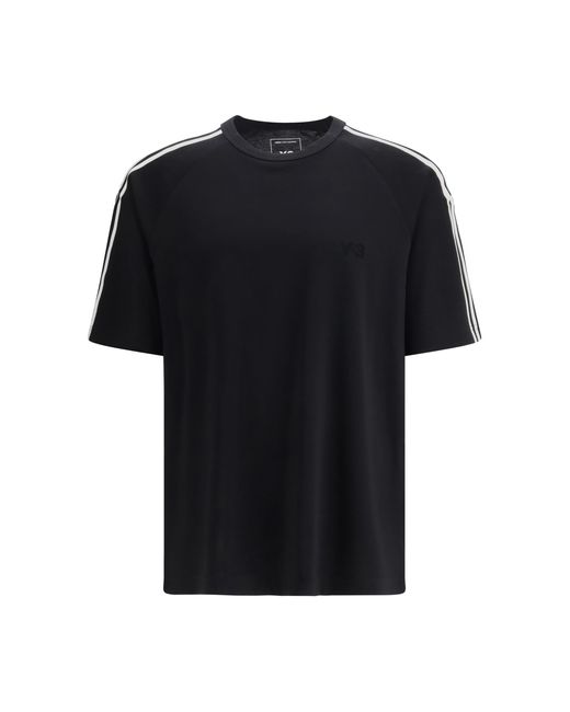 Adidas Black Short-Sleeve T-Shirt 3 Stripes Lyocell T-Shirts for men