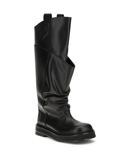 The Attico Black La Passeggiata Boots Calf Leather Bos Taurus
