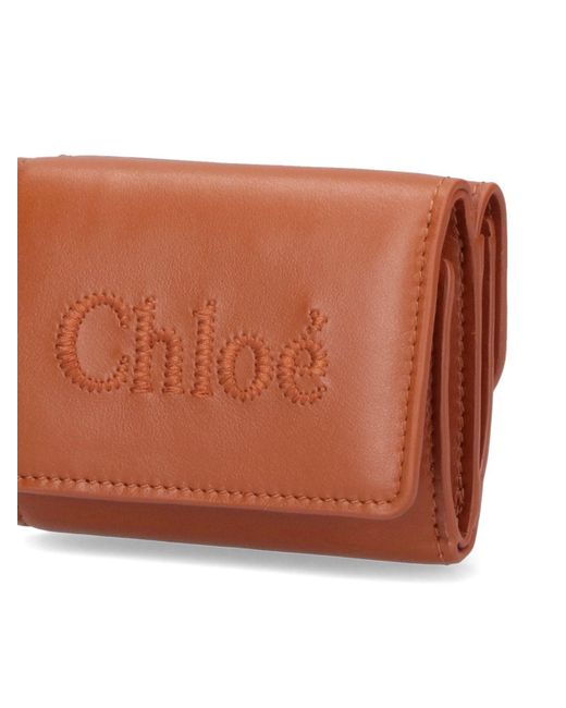 Chloé Brown Sense Tri-Fold Mini Wallet