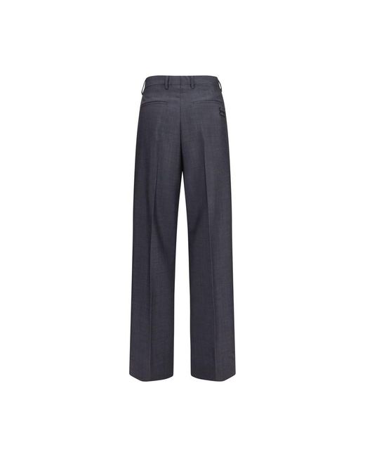 Miu Miu Blue Gray Wool Oves Aries Dress Pants