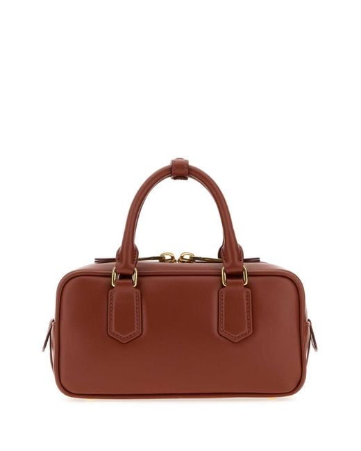 Miu Miu Brown Copper Leather Arcadie Handbag