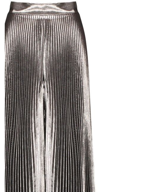 Max Mara Pianoforte Gray Pleated Metallic Trousers