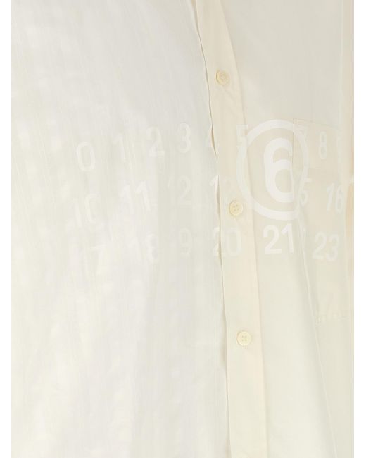 MM6 by Maison Margiela White Bi-Material Shirt Cotton Shirt, Blouse for men