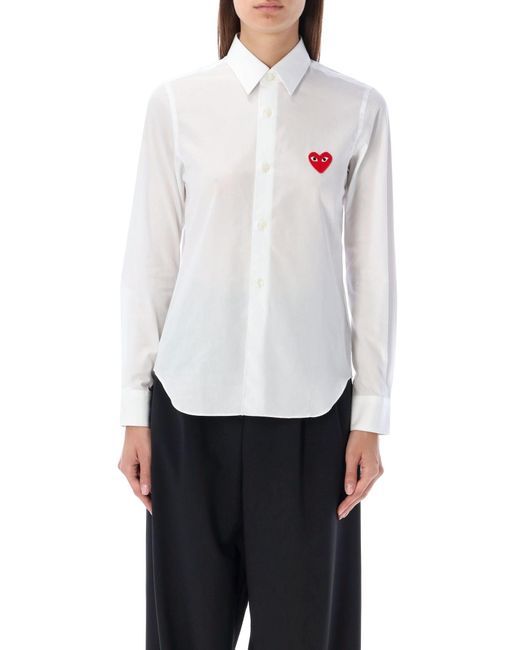 COMME DES GARÇONS PLAY White Heart Patch Shirt