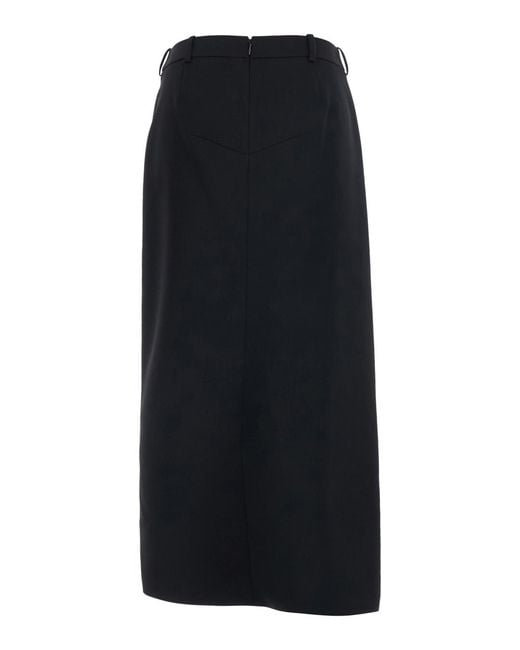 Givenchy Black Wool Skirt With Slashed Details