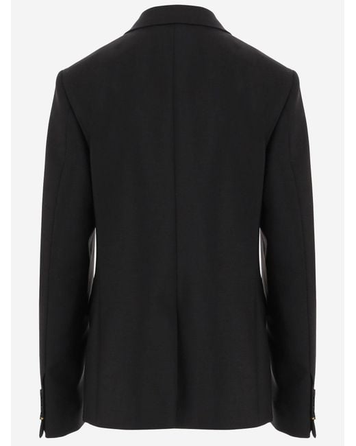 Fendi Black Jacket Mohair And Wool