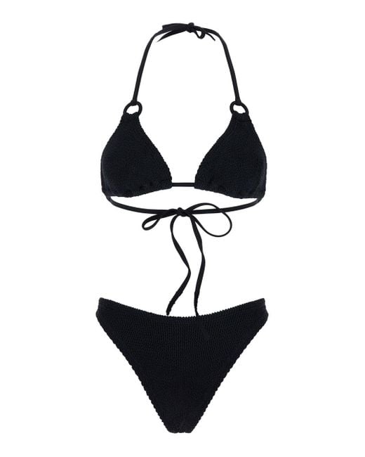 Hunza G Black Eva Shirred Bikini