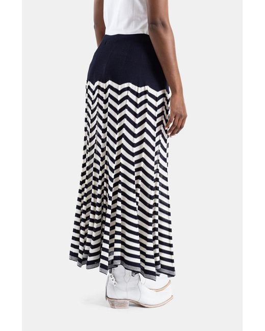 Junya Watanabe White Long Chevron Knit Skirt