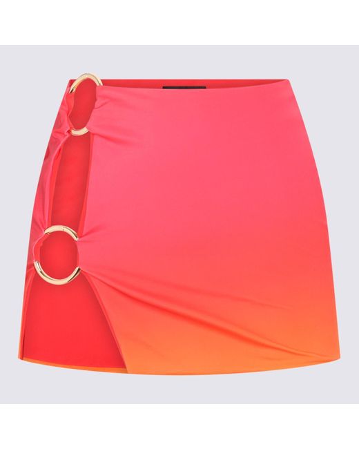 Louisa Ballou Pink Hot Stretch Double Ring Mini Skirt