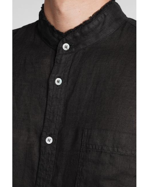Mauro Grifoni Shirt In Black Linen for men