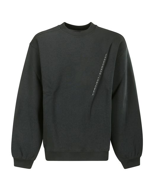 Y. Project Gray Evergreen Pinched Logo Sweatshirt for men