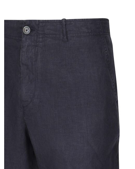 Fedeli Blue Linen Bermuda Shorts for men