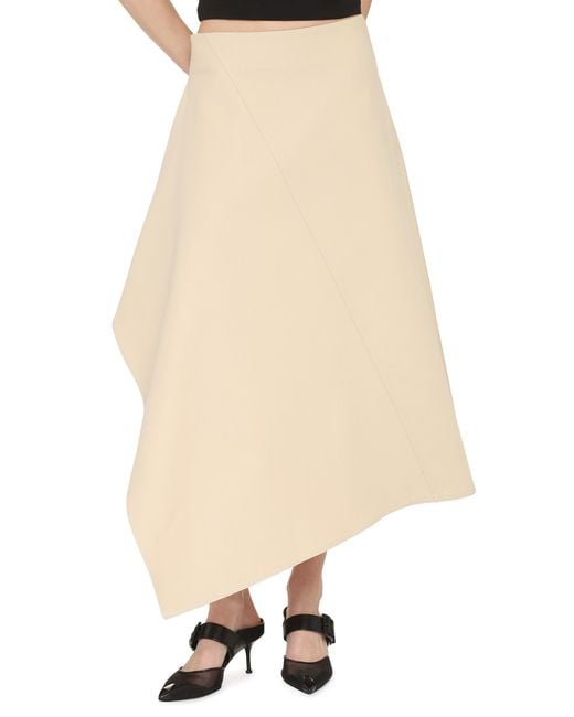 Bottega Veneta Natural Cotton Midi Skirt