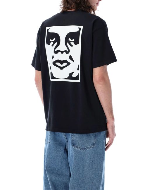 Obey Black Cotton Bold Icon Heavyweight T-Shirt for men