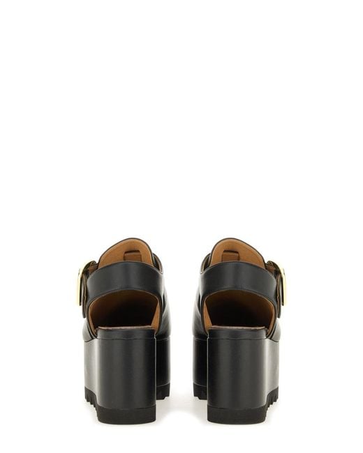 Stella McCartney Black Elyse Sandal With Platform Vegea