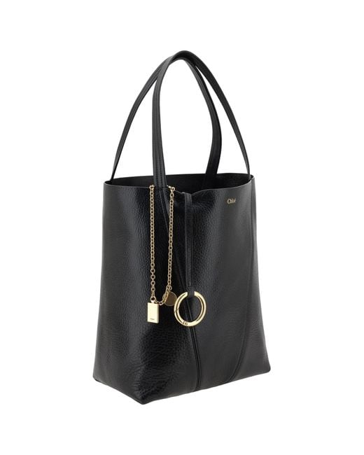 Chloé Black Shoulder Bag Spin Calf Leather