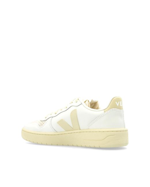 Veja White Sports Shoes 'V-10 Prime Leather' for men