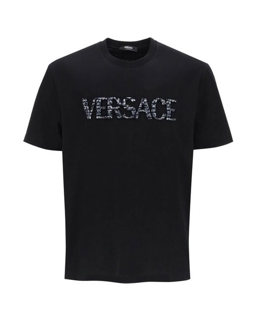 Versace Black Croc Logo T-shirt for men