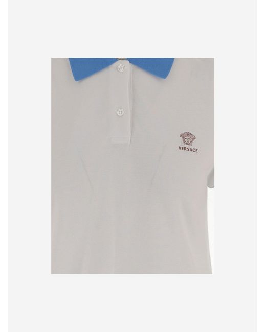 Versace White Polo Shirt Cotton Tops