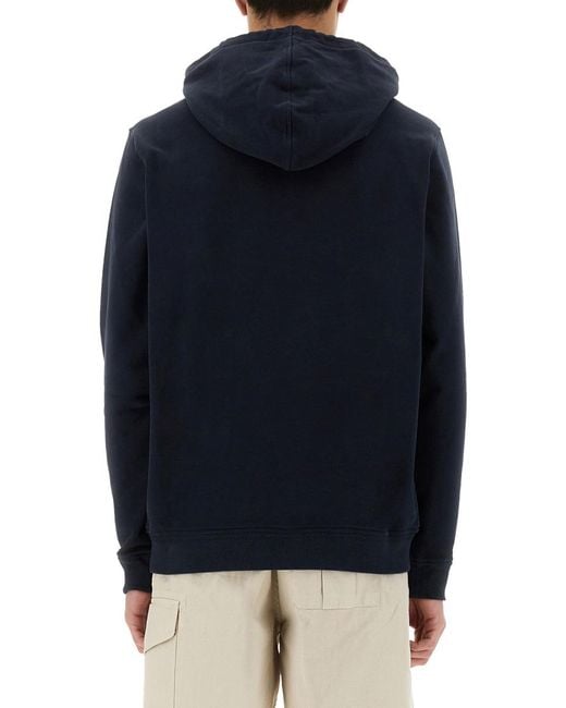 Belstaff Blue Hooded Sweatshirt Cotton Sweatshirts for men