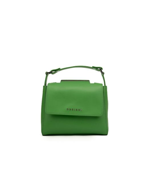 Orciani Green Sveva Vanity Mini Leather Bag