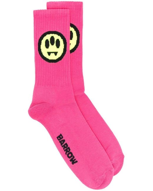 Barrow Pink Fuchsia Cotton Blend Socks for men