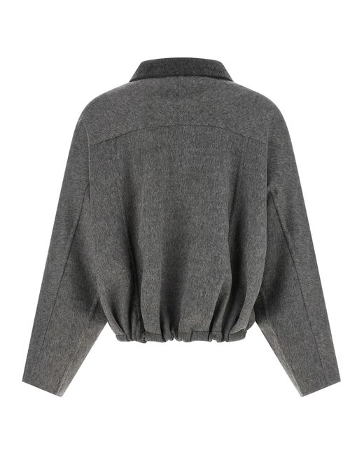 Brunello Cucinelli Gray Virgin Wool Full-Length Jacket Clothing