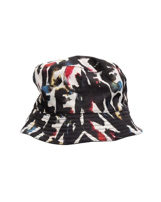 McQueen Black Polyamide Reversible Bucket Hat