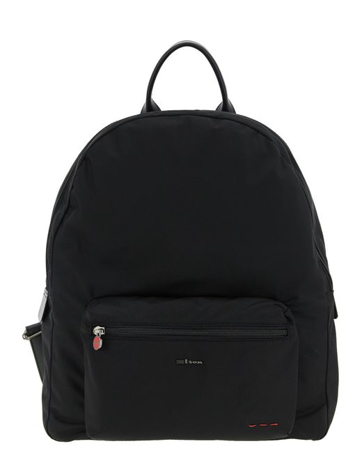 Kiton Men's Black Nylon Backpack
