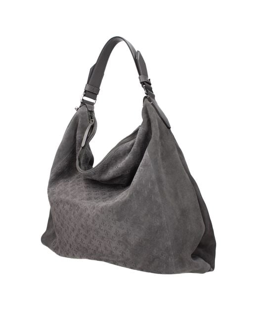 Jimmy Choo Gray Leather Shoulder Bag
